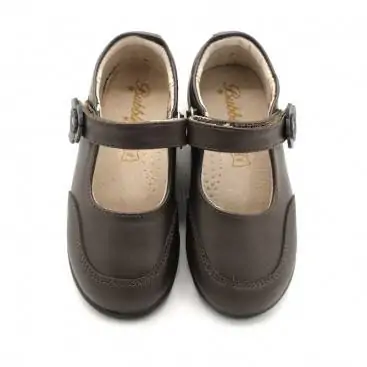 COLEGIAL NIÑA PIEL marron