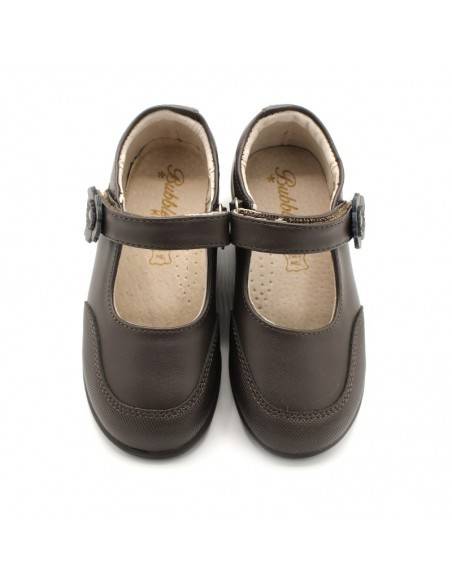 COLEGIAL NIÑA PIEL marron