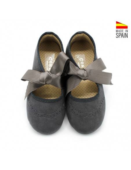 ZAPATOS VESTIR NIÑA gris