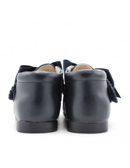 botas bebe azul lazo