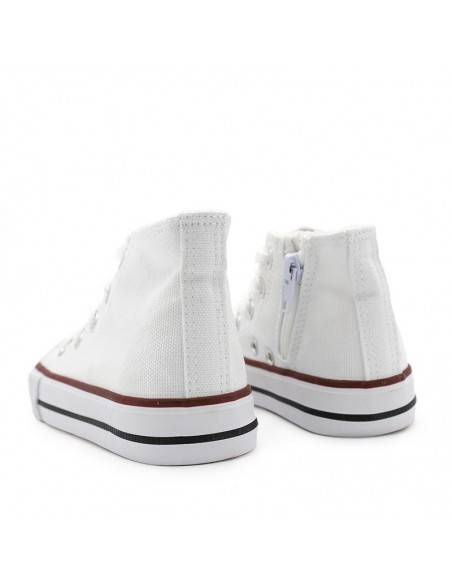 botin lona blanca ninos