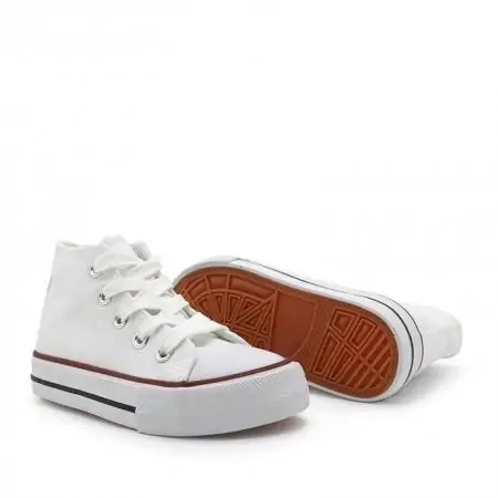 botines lona blancos nina