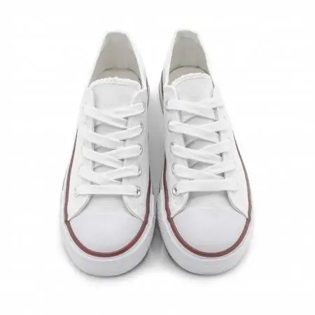 Zapatillas Deportivas Para Mujer, Color Blanco, De Lona, Bajas, Ligeras, Transpirables, Cómodas, De Lona, Para El Tiempo Libre, Para Correr, Senderismo, Deporte, Tallas 37-42, Blanco, 36 EU
