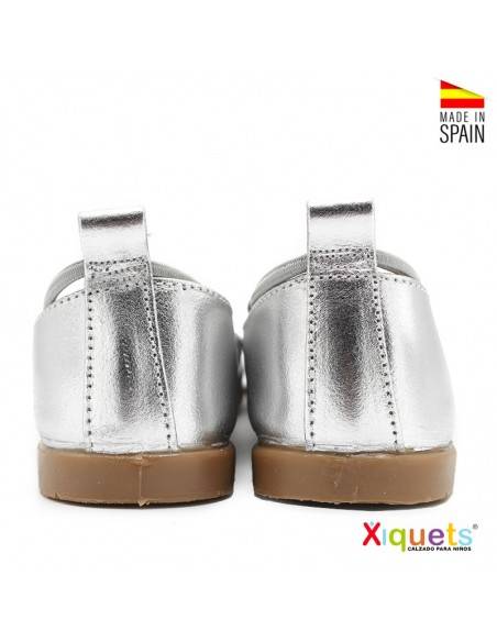 bailatinas plateadas de piel