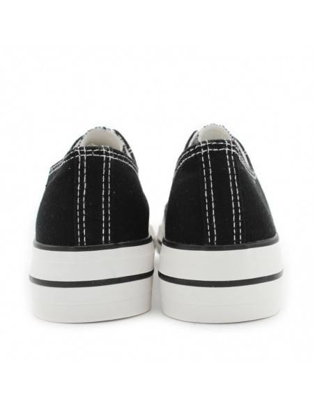 zapatillas lona plataforma negra