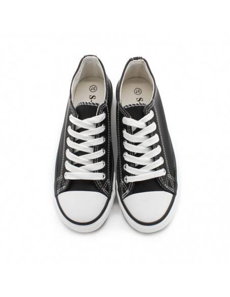 ZAPATILLA NEGRA POLIPIEL MUJER