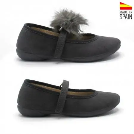 merceditas pompón niña grises