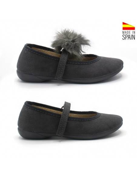 merceditas pompón niña grises