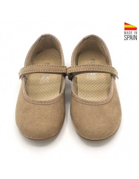zapatos niña lona taupe