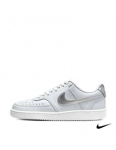 Zapatilla Nike Court Vision gris y plata mujer