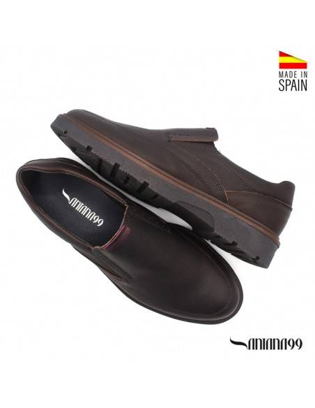 zapatos sin cordón marrones hombre