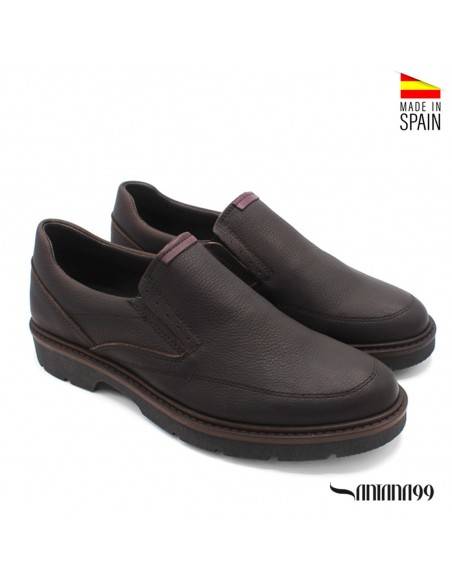 zapato piel marrón hombre
