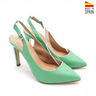 zapatos tacón elegantes verde menta
