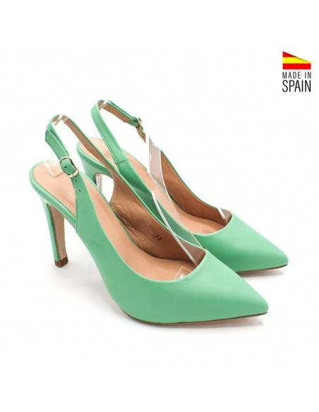 zapatos tacón elegantes verde menta