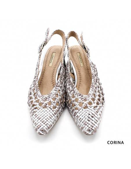 zapatos tacón plateados