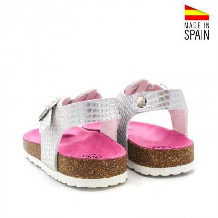 sandalia bio niña plata