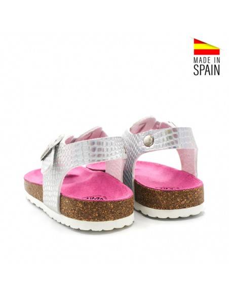 sandalia bio niña plata