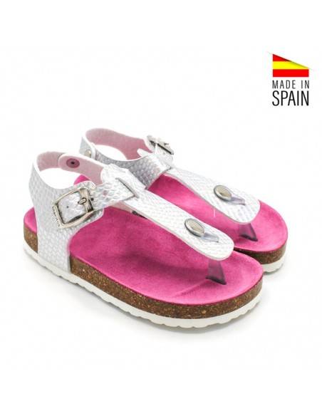 sandalias niña plateadas