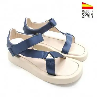 SANDALIAS VELCRO azul MUJER