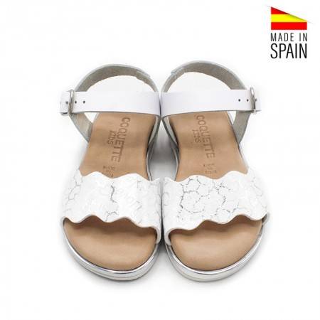 Sandalia blanca niña discount piel