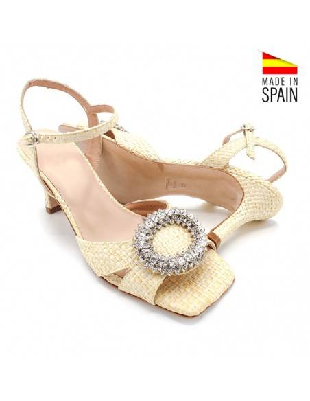sandalia para mujer de rafia