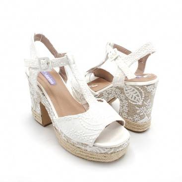 sandalias plataforma blancas