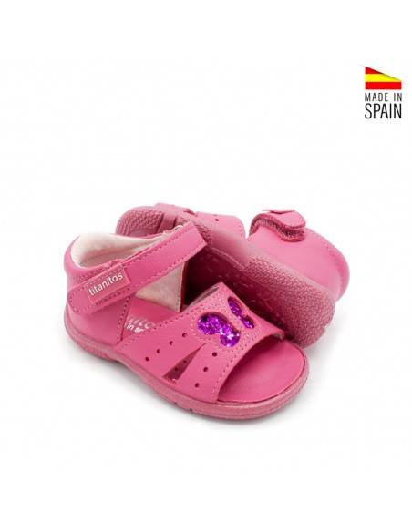 sandalias de bebe fucsia