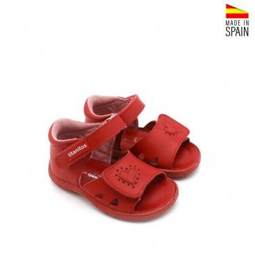 sandalias de bebe niña rojas