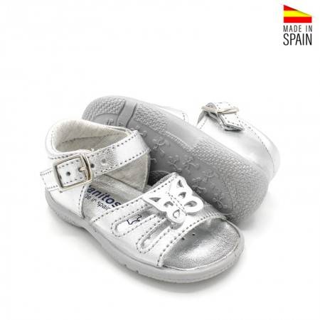 SANDALIAS BEBE NIÑA PLATEADAS