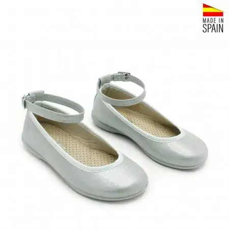 Bailarinas azules niña color celeste con acabado brillante