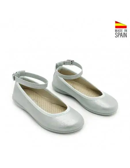 Bailarinas azules niña color celeste con acabado brillante