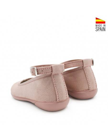 Bailarinas con pulsera y cierre de hebilla en color rosa maquillaje