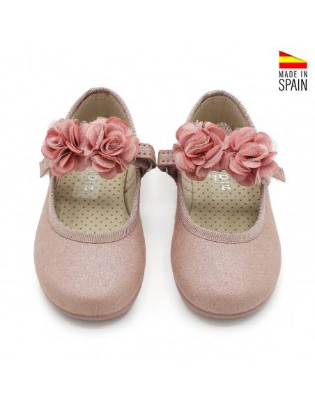 flor rosa zapatos