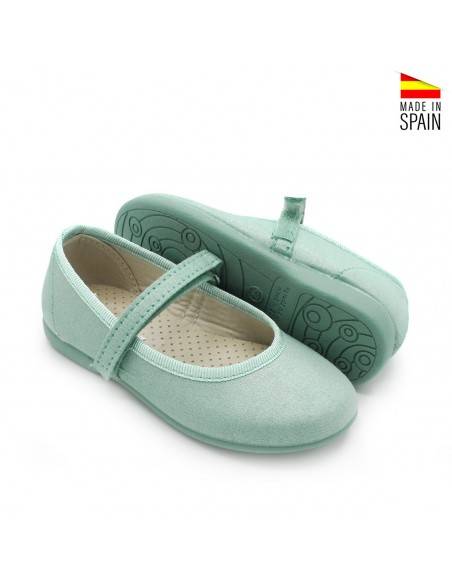 merceditas niña verde agua