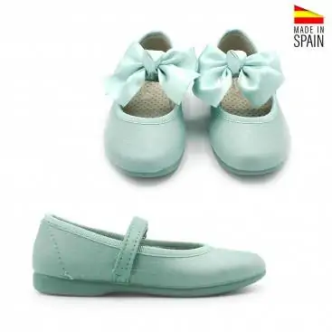 zapatos niña verde agua