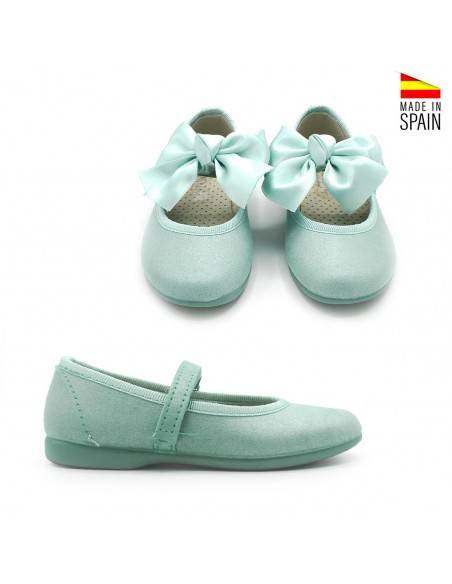 zapatos niña verde agua