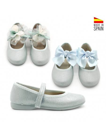 zapatos lazo azul celeste