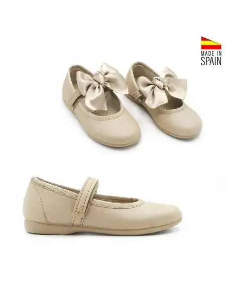 zapatos lazo camel de niña
