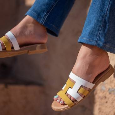 chanclas de piel para mujer