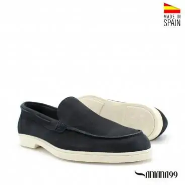 mocasín de hombre azul marino