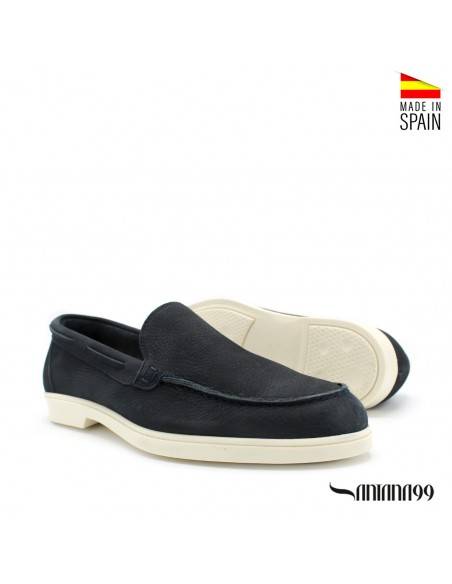 mocasín de hombre azul marino