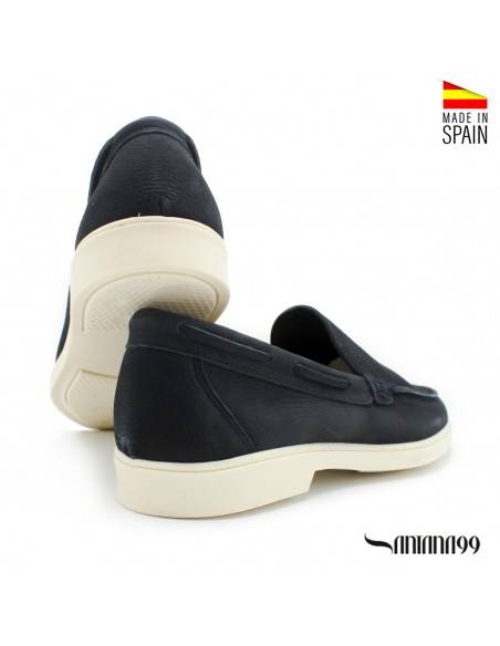 mocasines de piel para hombre azul marino