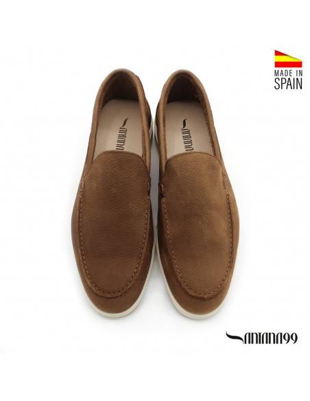 mocasín cuero hombre