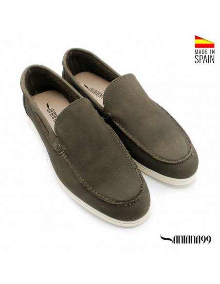 mocasín nobuck hombre verde