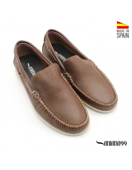 MOCASINES MARRONES DE PIEL