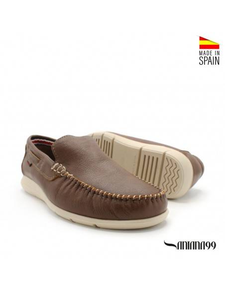 MOCASINES MARRONES DE PIEL PARA HOMBRE