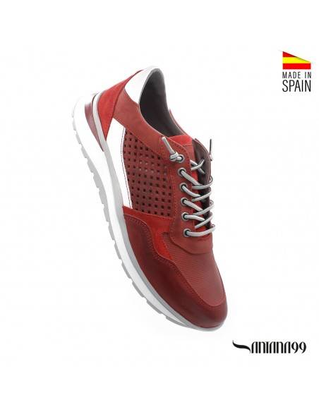 deportivas de vestir hombre rojas