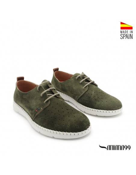 zapato sport verde serraje