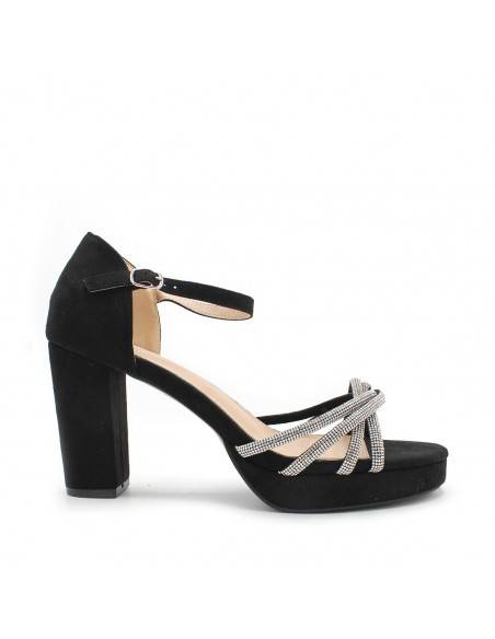 sandalias negras  talla grande