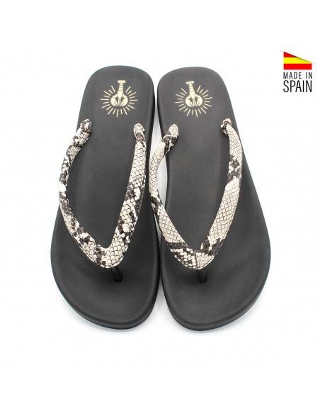 SANDALIAS DEDO serpiente beige